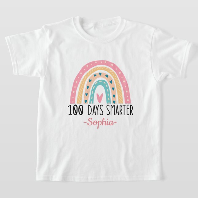 100. Schultag Smarter Rainbow Student Kinder T-Shirt (Ablage )