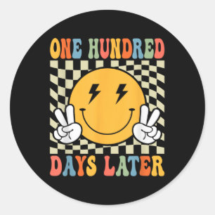100. Schultag Späterer Kind Runder Aufkleber