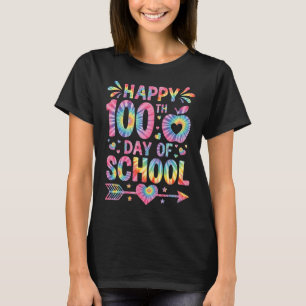 100. Schultag Tie Dye Regenbogen Glückliche 100 Ta T-Shirt