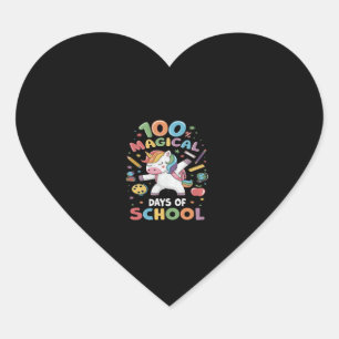 100. Schultag Unicorn 100 Magische Tage Lehre Herz-Aufkleber
