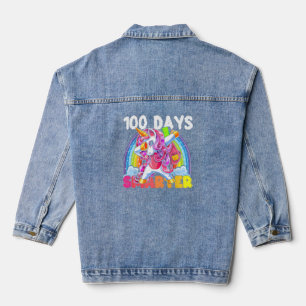 100. Schultag Unicorn 100 Tage schlauer Kinde Jeansjacke