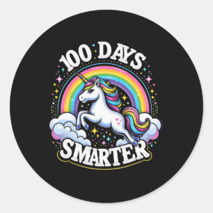 100. Schultag Unicorn 100 Tage schlauer Toddl Runder Aufkleber