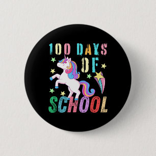 100. Schultag Unicorn Kinder 100 Tage klüger Button
