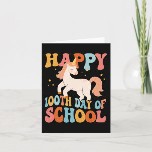 100. Schultag Unicorn Lehrer Kinder Schüler Karte