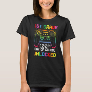 100. Schultag unverschlossen 1. Grade Gamer Video T-Shirt