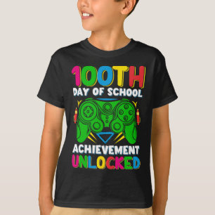 100 Schultag unverschlossener Gamer 100. Tage der T-Shirt