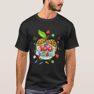 100. Schultag Virtual Apple Leopard Maske Tee