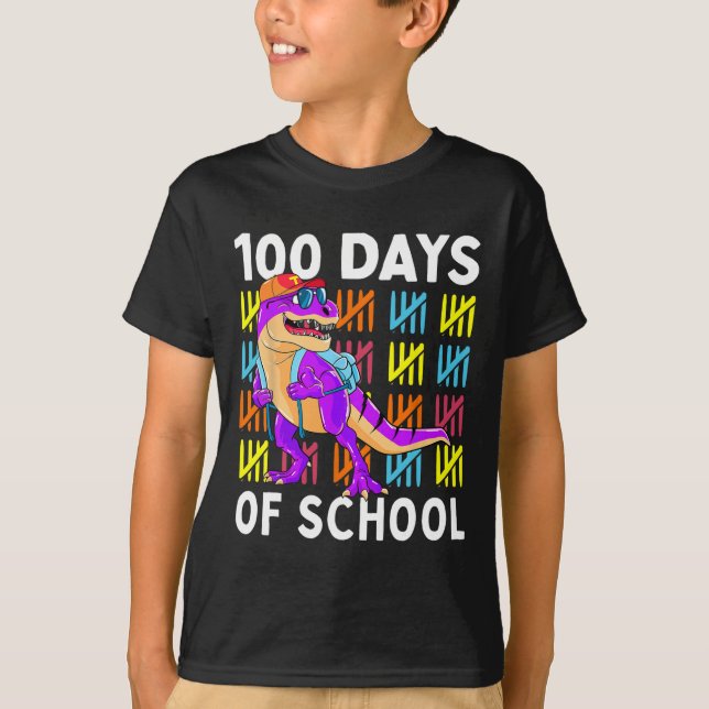 100 Schultage 100. Dino T-Shirt (Vorderseite)