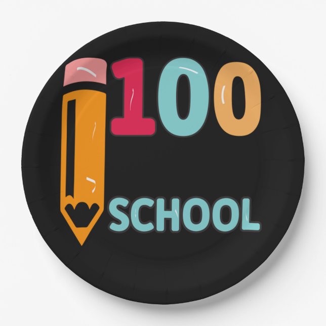 100 Schultage 49 Pappteller (Vorderseite)