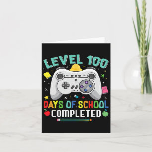 100 Schultage abgeschlossen Gamer Kids Boys 100. Karte