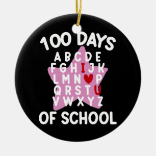 100 Schultage Alphabet 100. Tageslehrer Keramik Ornament