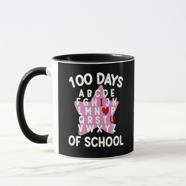 100 Schultage Alphabet 100. Tageslehrer Tasse (Links)
