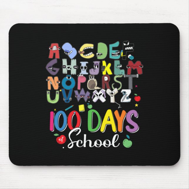 100 Schultage Alphabet Lore Abc's School Cost Mousepad (Vorne)