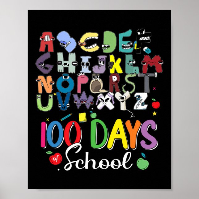 100 Schultage Alphabet Lore Abc's School Cost Poster (Vorne)