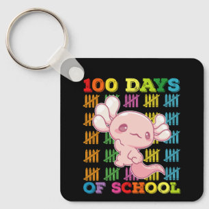 100 Schultage Axolotl Lehrer Schlüsselanhänger