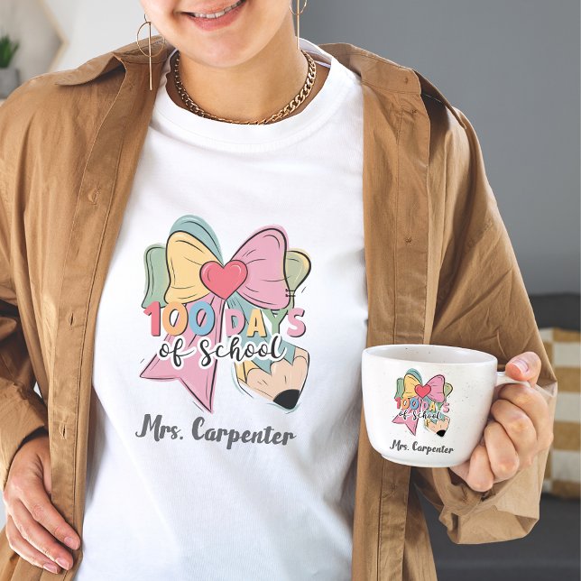100 Schultage 🎀 Coquette Bow Design kundenspezifi Sweatshirt (100 Days Of Shool 🎀 Coquette Bow Design Custom Sweatshirt)