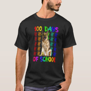 100 Schultage Deutscher Schäferhund mit Brille T-Shirt