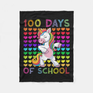 100 Schultage, die es noch lieben, hören Einhorn Fleecedecke