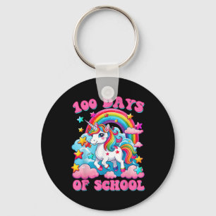 100 Schultage Einhornmädchen Niedlich 100. Tag Schlüsselanhänger