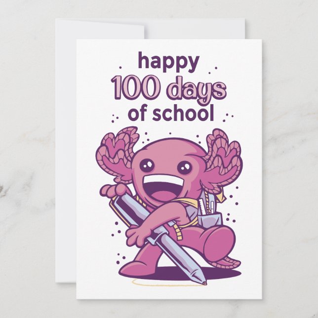 100 Schultage Einladung (Vorderseite)