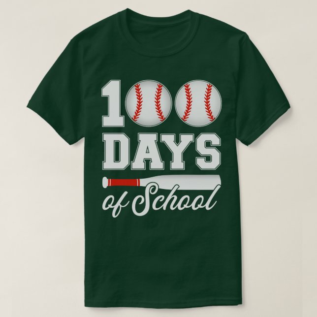100 Schultage für 100. Baseballstudentin T-Shirt (Design vorne)