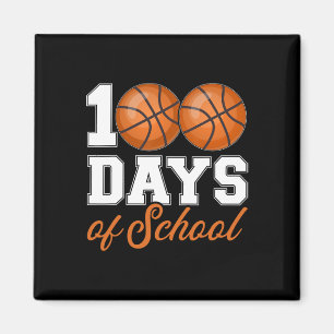 100 Schultage für 100. Tag Basketball Studen Magnet