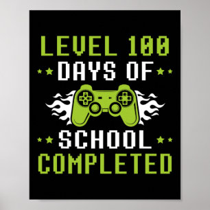 100 Schultage für Jungen Kinderspiel 100 t Poster