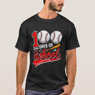 100 Schultage glücklich 100. Baseballlehre T-Shirt
