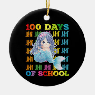 100 Schultage Meerjungfrau Lehrerin Student Keramik Ornament