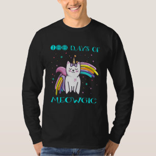 100 Schultage Meowgic Unicorn Cat für Lehrer T-Shirt