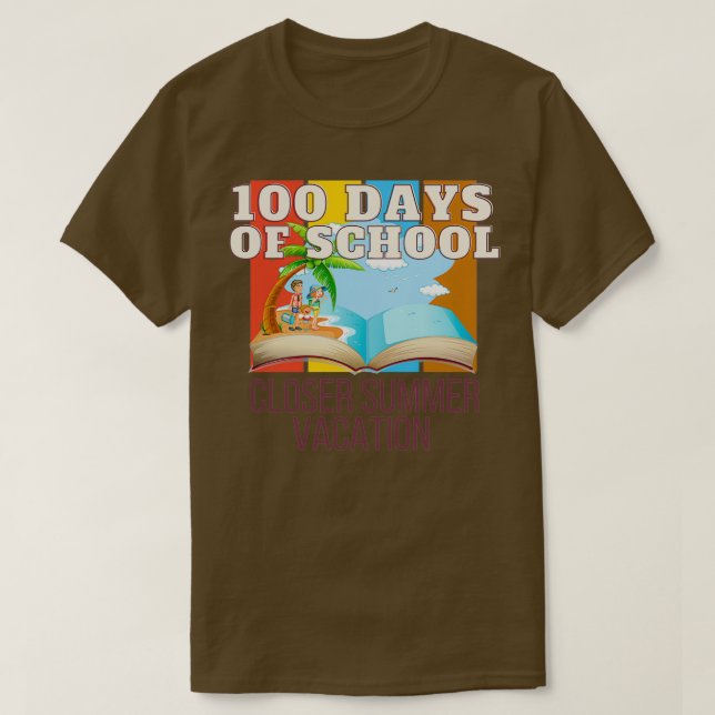 100 Schultage Naher Sommerurlaub 6 T-Shirt (Design vorne)