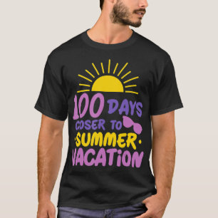 100 Schultage Naher Sommerurlaubslehrer T-Shirt