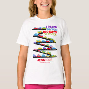 100 Schultage Niedlich Funny Cars T-Shirt