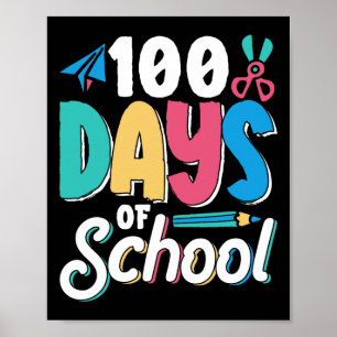 100 Schultage Niedlich-Klasse Kinder Schüler Poster