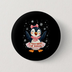 100 Schultage Niedlicher Pinguin 100 Lerntage Button