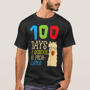 100 Schultage No Prob Llama, Niedlicher Alpaca Stu T-Shirt