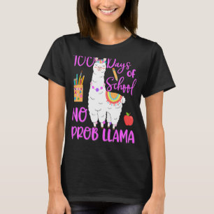 100 Schultage Nr. Prob-Lama Llama Lehrer 100 T-Shirt