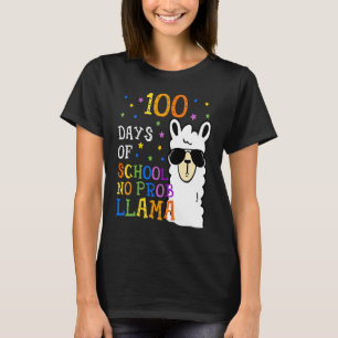 100 Schultage Nr. Prob Lama Llama Lehrer und T-Shirt