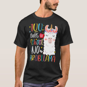 100 Schultage Nr. Probllama Happy 100 th Day T-Shirt
