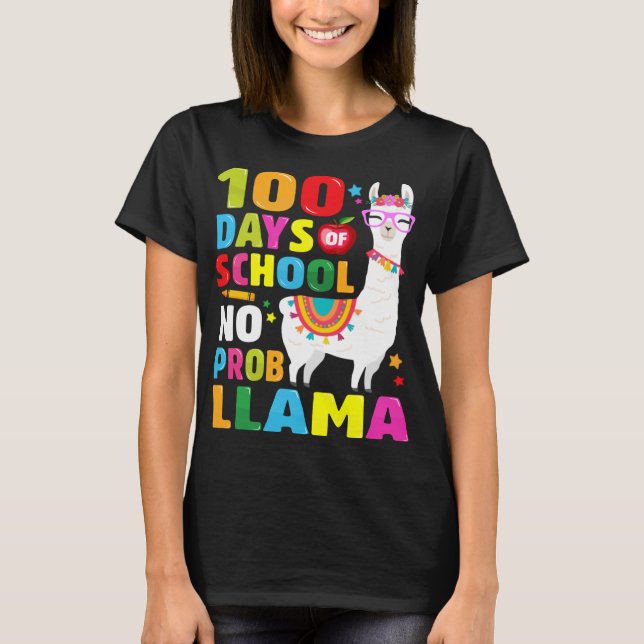 100 Schultage Nr. Probllama Llama 100. Shirt (Vorderseite)