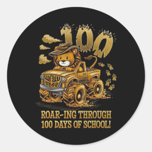 100 Schultage Runder Aufkleber