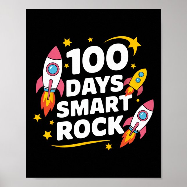 100 Schultage Schlauer-Rock-Kinder Kleinkind Poster (Vorne)