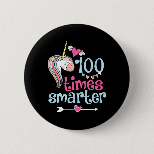 100 Schultage Shirt 100 Mal klüger niedlich un Button