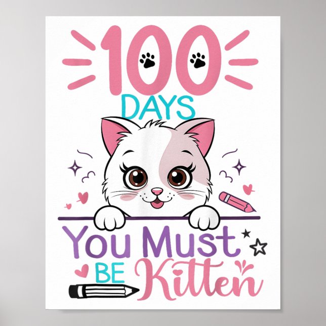 100 Schultage Sie müssen die Katze 100. Poster (Vorne)