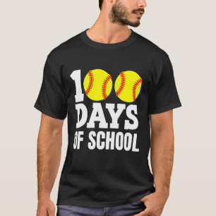 100 Schultage Softball 100 Tage schlauer T-Shirt