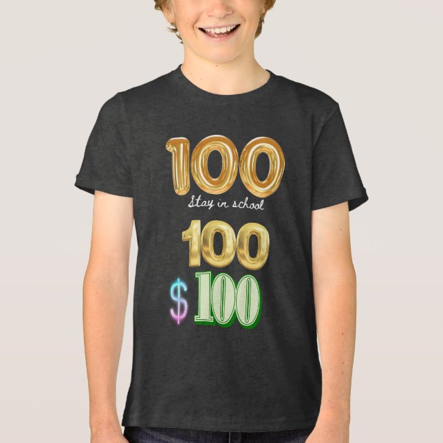 100 Schultage Tri-Blend Shirt (Vorderseite)