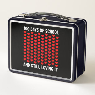 100 Schultage und immer noch lieben es, Herz Liebe Metall Brotdose