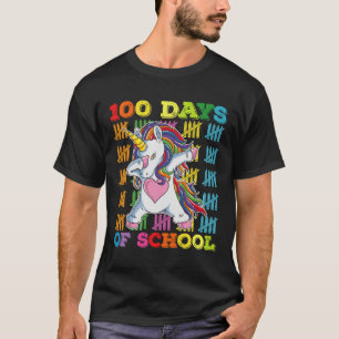 100 Schultage Unicorn-Lehrer T-Shirt