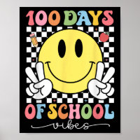 100 Schultage Vibes Niedliches Lächeln Gesicht 100
