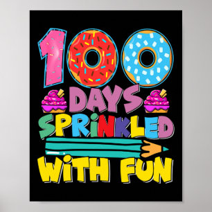 100 Schultage voller Spaß Niedlicher Kuchen Poster